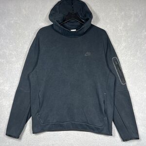 Nike Sportswear Tech Fleece Sweatshirt Men's Large Pullover Hoodie Triple/ Black